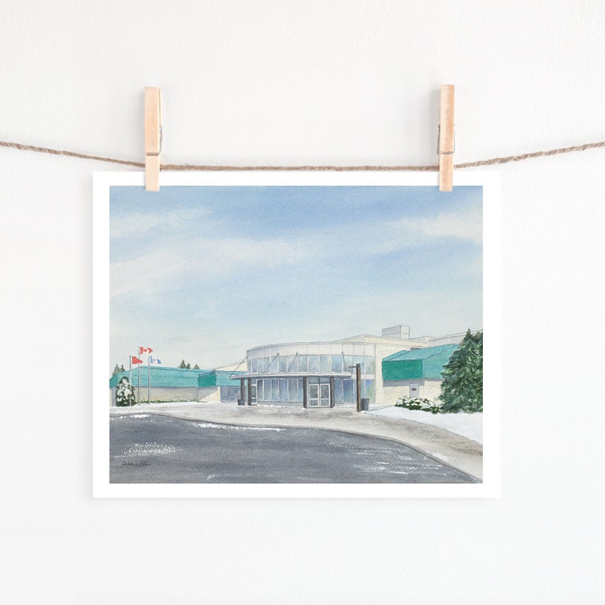 New Hespeler Arena print - Cambridge - arena - Hespeler - hockey game - building - print for coach - print for hockey player