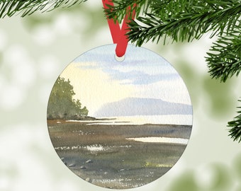 Qualicum Beach ornament - tree ornament - aluminum ornament - Christmas ornament - Christmas decor - holiday memory - Vancouver Island - BC