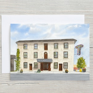 Carte The Albion Guelph - carte horizontale 5 x 7 - carte vierge - Guelph Ontario - hôtel local - vieux bâtiment - comté de Wellington