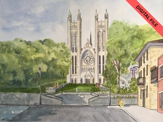 Basilica of Our Lady Guelph file - historic church - Guelph landmark - digital download - printable - Catholic Church - church on the hill