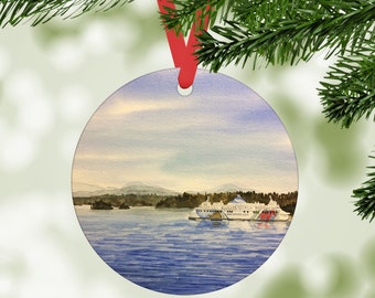 BC Ferry ornament - tree ornament - aluminum ornament - Christmas ornament - Christmas decor - summer holiday memory - Vancouver Island