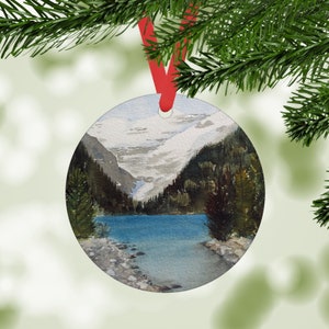 Lake Louise ornament - tree ornament - aluminum ornament - Christmas ornament - Banff National Park - Alberta - Travel Alberta - holidays