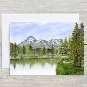 Carte Banff Bow River - carte horizontale 5 x 7 - carte vierge - montagnes de l'Alberta