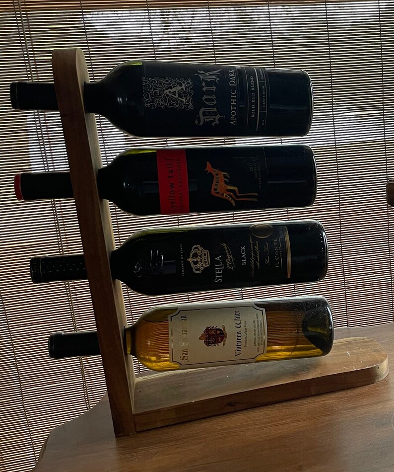 Four Bottle Wine Rack - Etsy