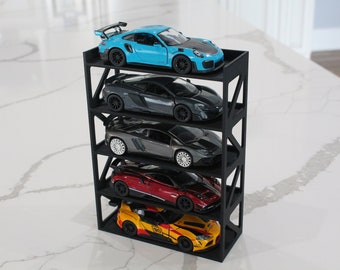 Diecast Car Display Stand: 5-Tier Wall Mount Shelf (1/32 - 1/43 Scale)