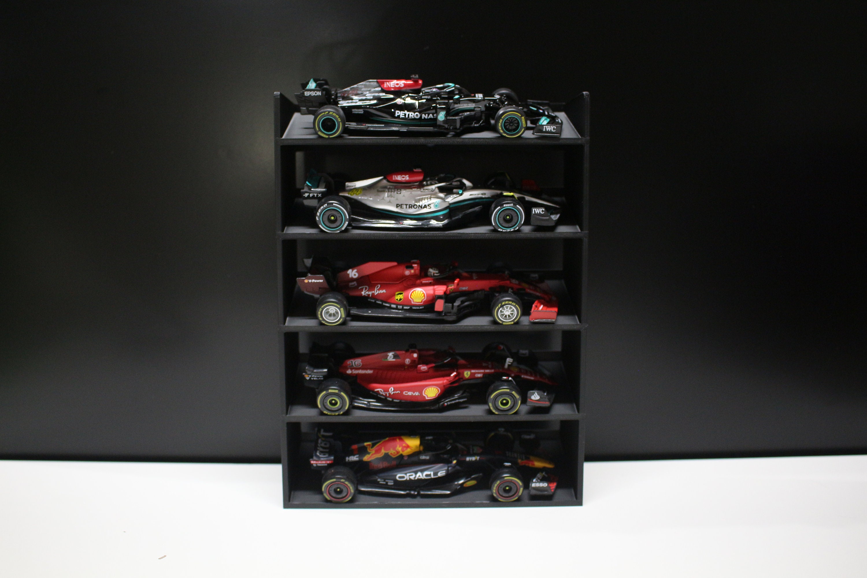5 Car Angled 143 1/43 F1 Race Car Display Stand W Hidden Wall Etsy