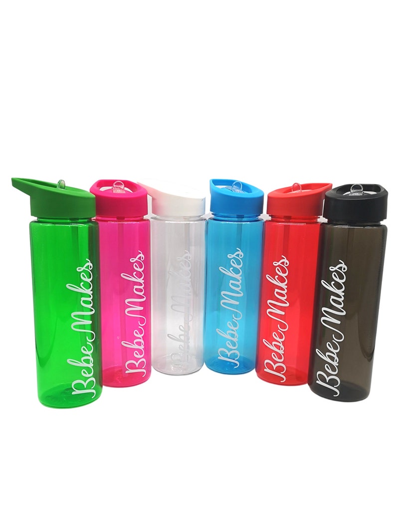 Personalised Drinks Water Bottle With Flip Top Straw. Any Name 750ml. Reusable Water Bottle. Back to School. Eco Friendly BPA Free. Gift 