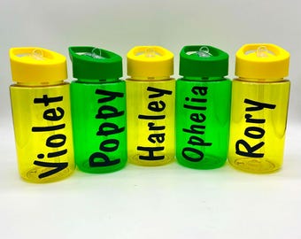 Personalised Kids Small Water Bottle: Back to School Essential, 500ml, Pre-School, Nursery Bottles Named