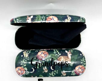 Personalised Woodland Fox & Deer Glasses Case. Mother's Day gift. Sunglasses case. Christmas Stocking Fillers. Nanny's Glasses Gifts for Dad
