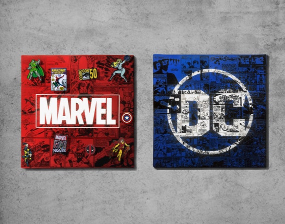 Dc Comics And Marvel Comics Custom Screen Printed Cork Pin Etsy