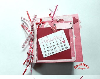 PREMADE SCRAPBOOK, Valentines Day, Paper Bag Scrapbook, Paper Bag Albums, Premade Pages, Scrapbook, Small Gift, Mini Album, Paper Piecing,