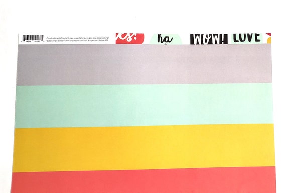 Emoji Love 2 Cool One Sheet 12x12 Double Sided Striped Paper Etsy