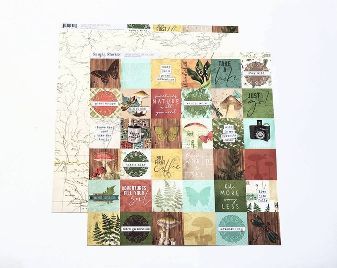 SIMPLE VINTAGE Great Escape 2X2 Elements Simple Stories Papercrafting