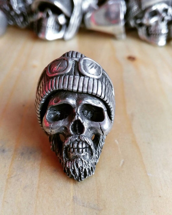 biker skull rings