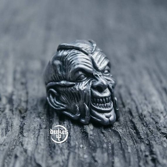 Hand Sculpted Jeepers Creepers Ring Oxidized Lead Free Pewter White Brass and Sterling Silver Ring Etsy UK