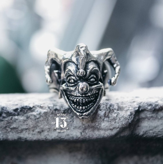 Jester Silver Ring, Skull Ring, Handmade Joker Ring, Scary Clown Ring, Horror Jewelry, Biker Ring, Punk Rock Gifts, Slipknot Mask Ring, 666 - Etsy Jester Silver Ring, Skull Ring, Handmade Joker Ring, Scary Clown Ring, Horror Jewelry, Biker Ring, Punk Rock Gifts, Slipknot Mask Ring, 666 - Etsy