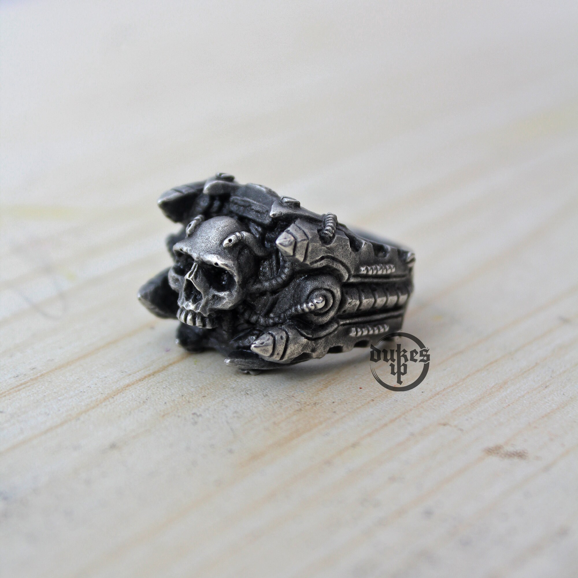 Bionic Skull Ring, Robot Skull Ring, Terminator Skull Rings, Handmade ...