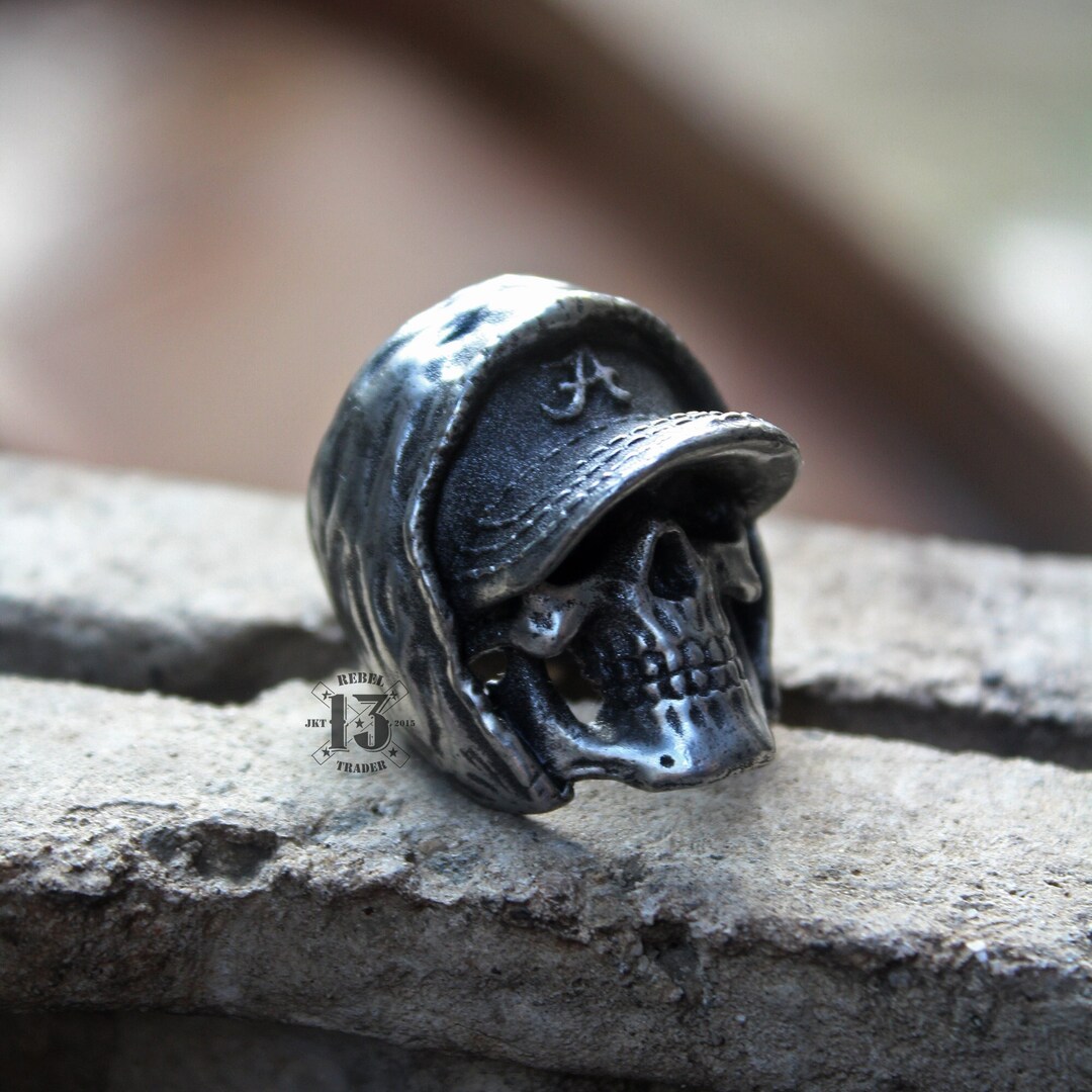 Hand Sculpted Hooded Rapper Skull Pewter Ring : Oxidized Lead Free ...