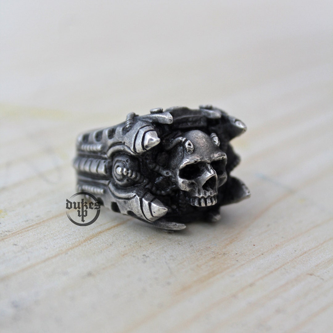 Termintor Rings Bionic Skull Ring, Robot Skull Ring, Terminator Skull Rings, Handmade ...
