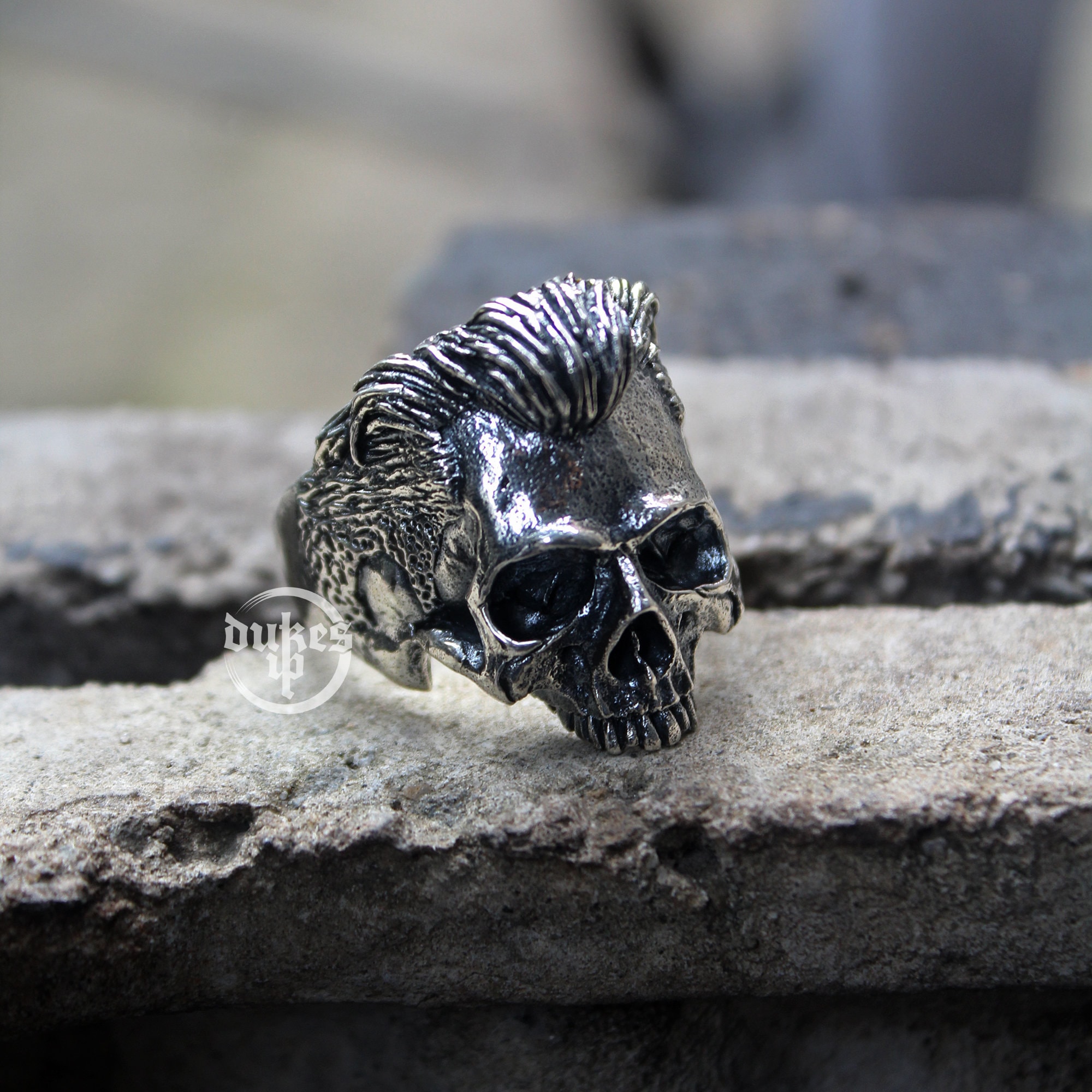 Pomade Slick Back Skull Jawless Ring Handmade Silver Skull -  Norway