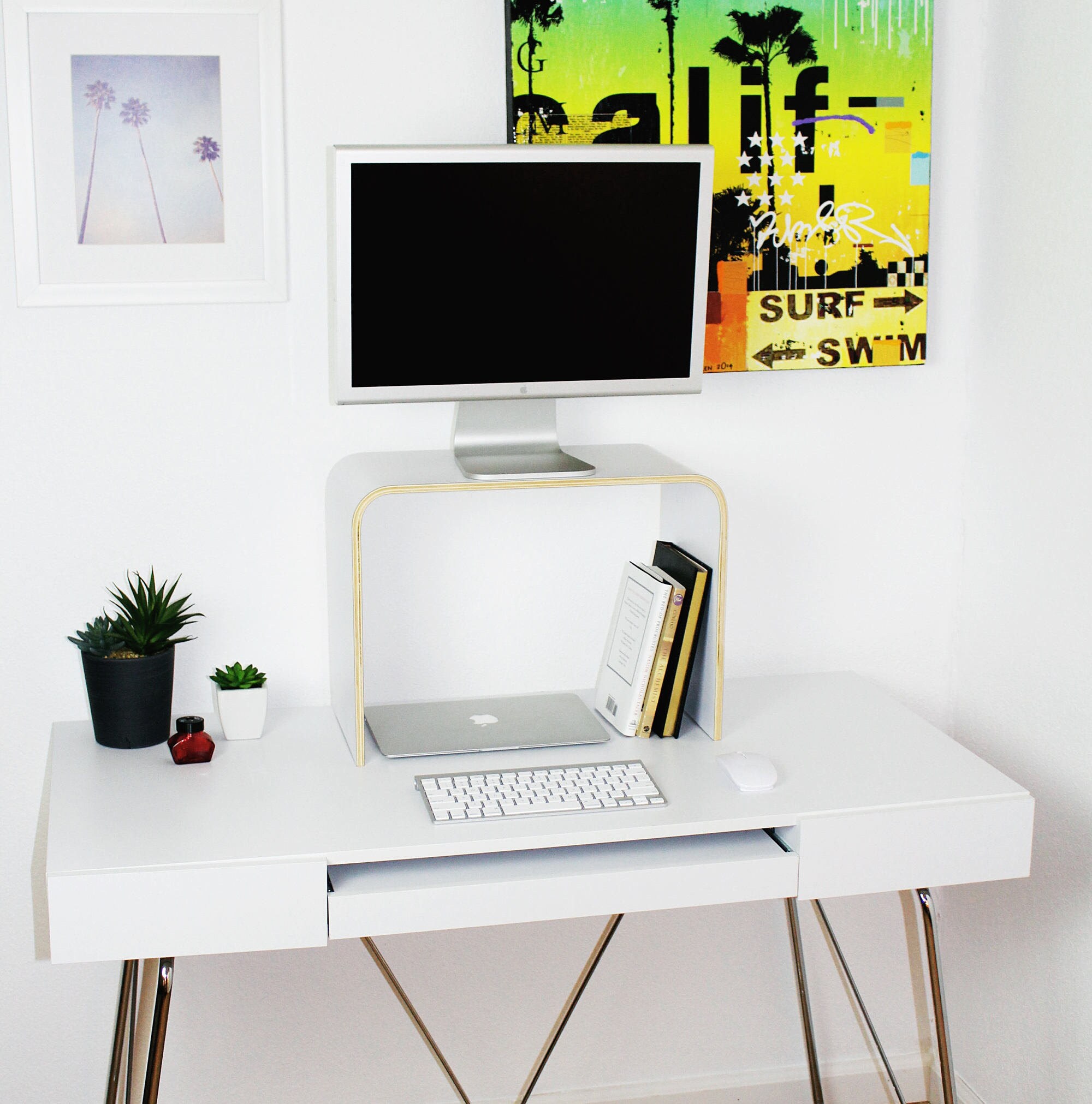Monitor Stand Desk Organizer Imac Stand Mac Accessories Etsy