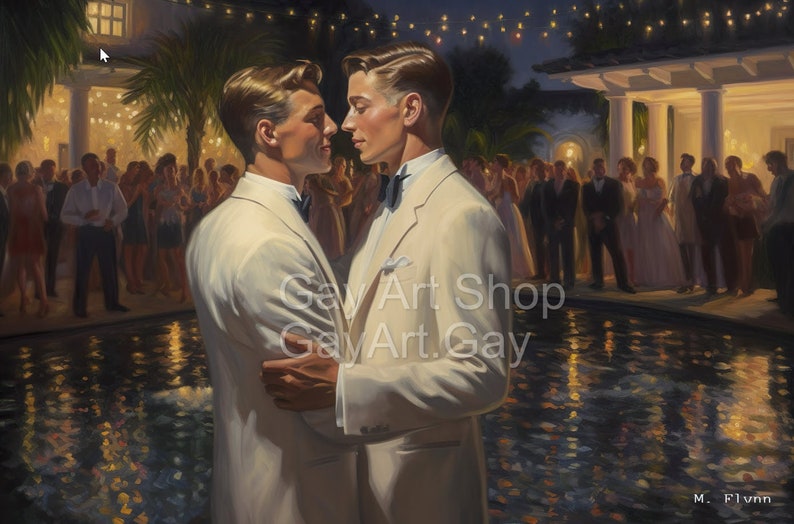 The Gay Gatsby Series Retro Gay Art Series Film Noir Oil Painting Style