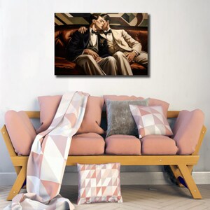 Art Deco Gay Couple Canvas Print — 1930s Style (Ready to Hang) image 2