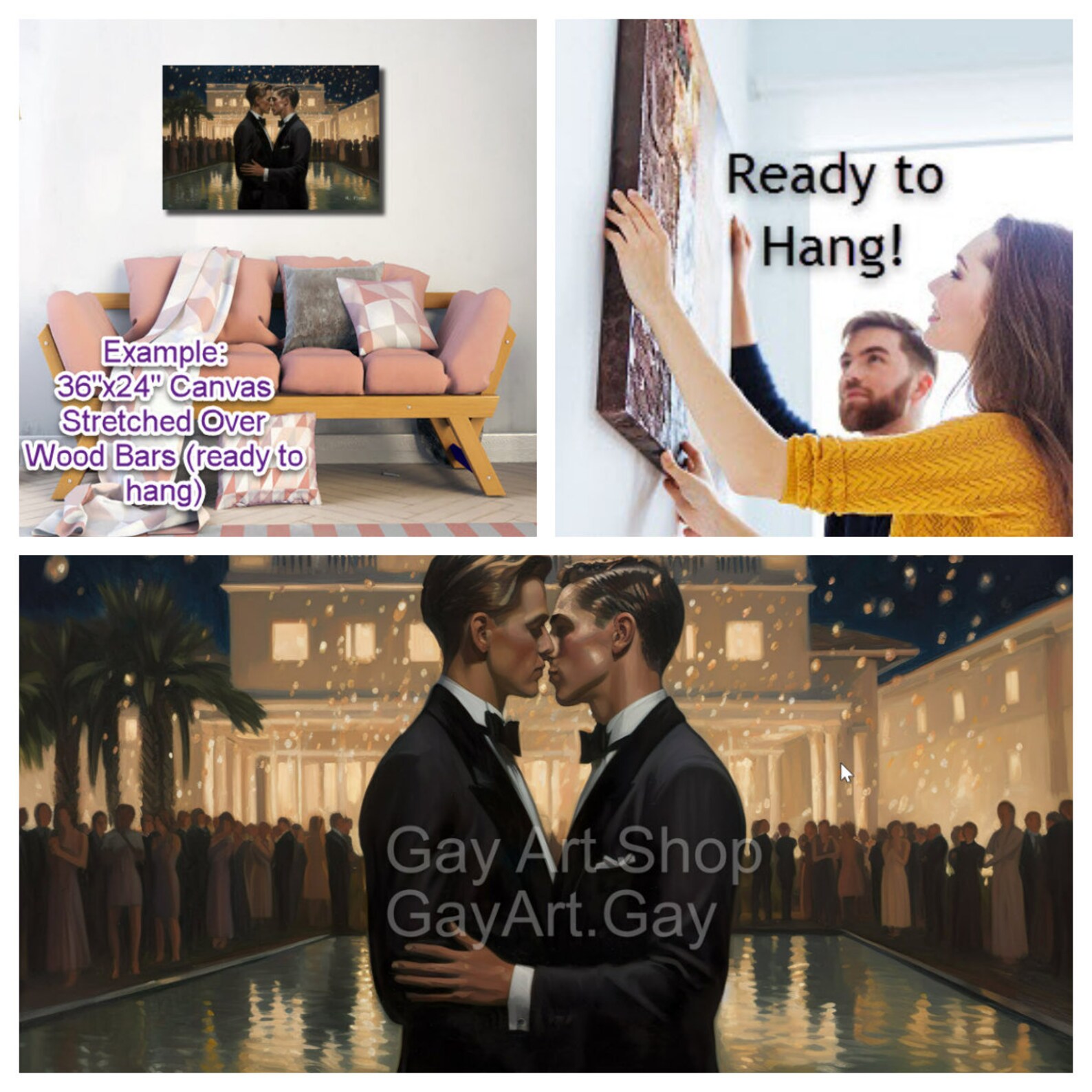 The Gay Gatsby Series Retro Gay Art Series Film Noir Oil Painting Style