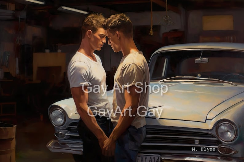 1950s Garage Gays Canvas Print Retro Gay Art Ready To Hang Etsy 1950s Garage Gays Canvas Print Retro Gay Art Ready To Hang Etsy