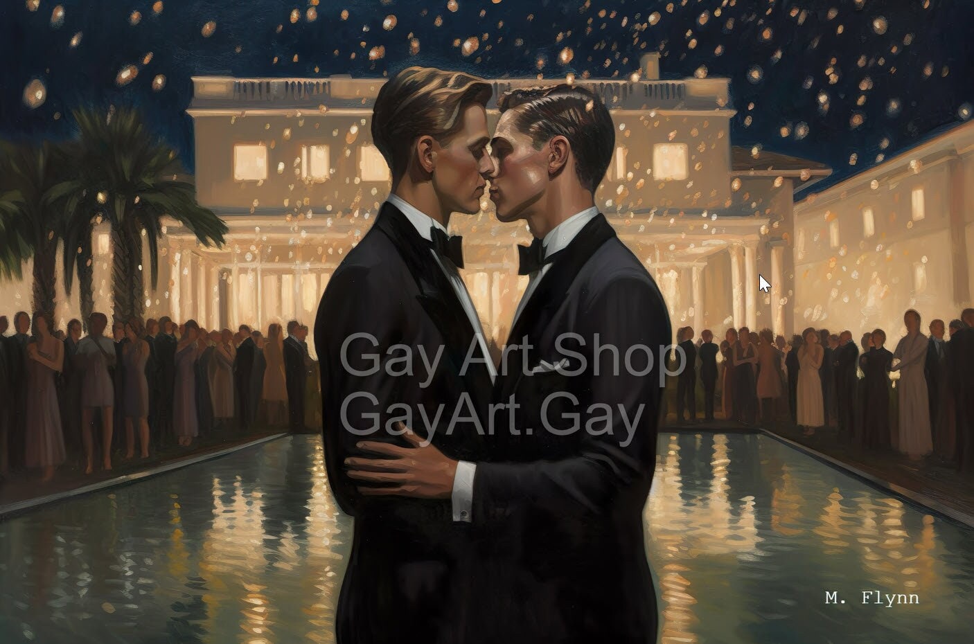 The Gay Gatsby Series Retro Gay Art Series Film Noir Oil Painting Style