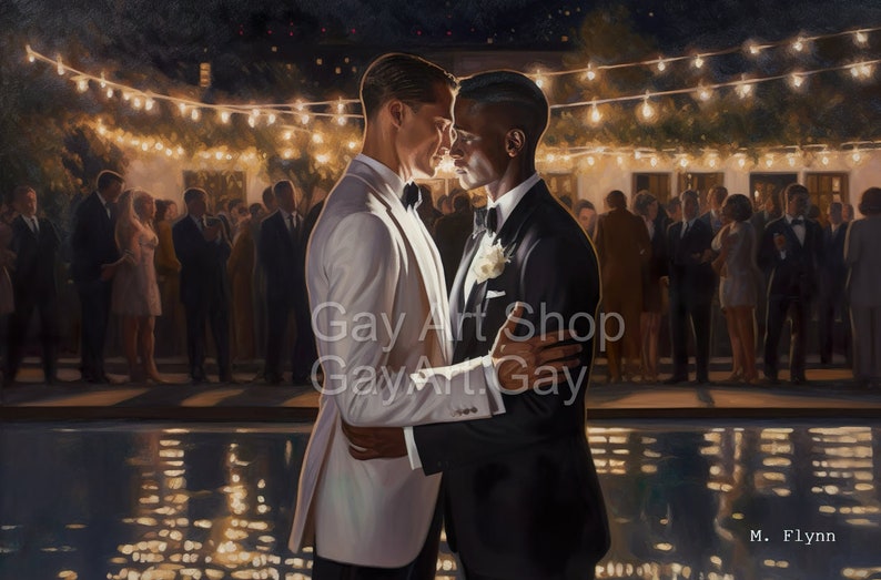 The Gay Gatsby Series Retro Gay Art Series Film Noir Oil Painting Style