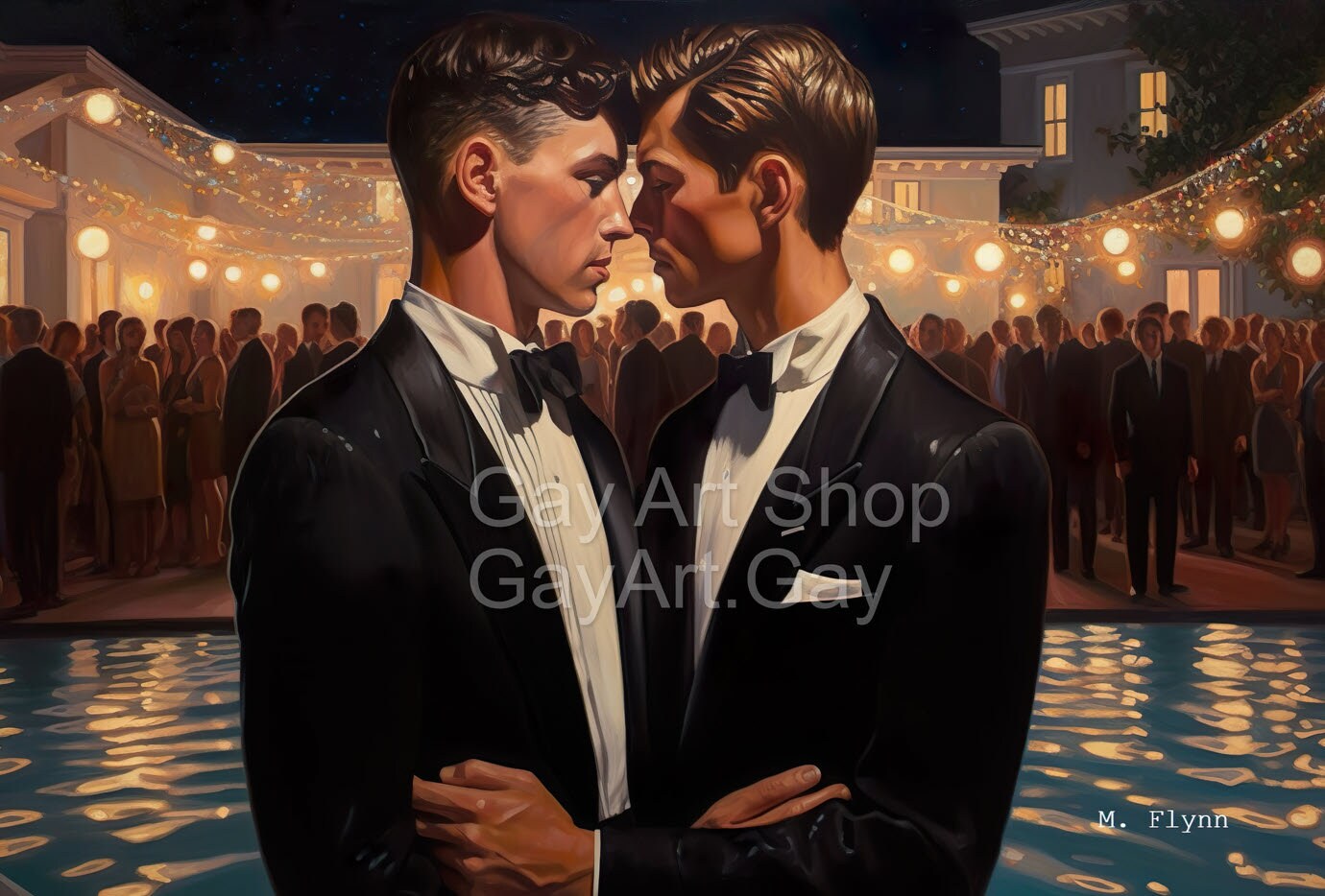 The Gay Gatsby Series Retro Gay Art Series Film Noir Oil Painting Style