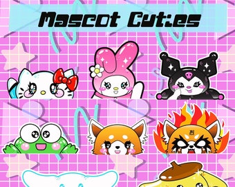 Kawaii Mascots Kitty Vinyl Decal Peeker