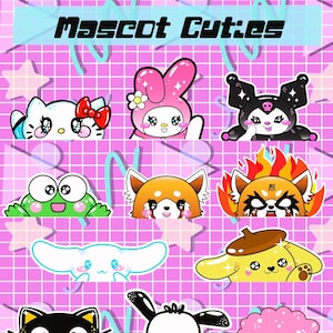 Kawaii Mascots Kitty Vinyl Decal Peeker