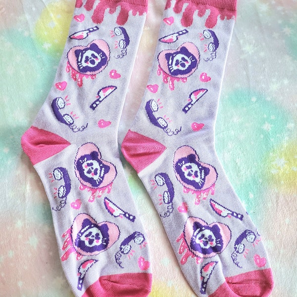 Kitty Ghost Inspired Horror Knit Socks
