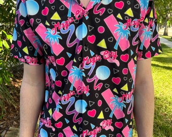 Miami Retro Vaporwave “Magic City” Original Button Up