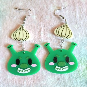 Shrek Onion Inspired Acrylic Earrings