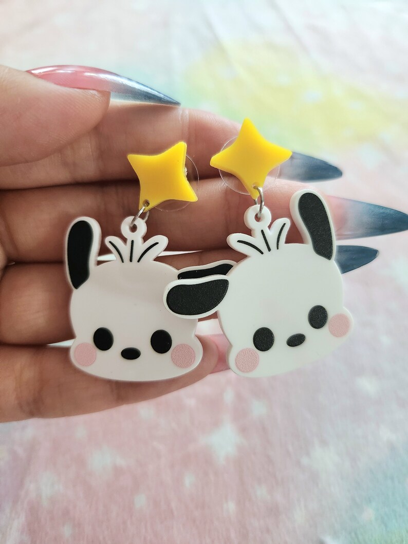 Cutie Kawaii Character Japanese Inspired Acrylic Earrings image 4