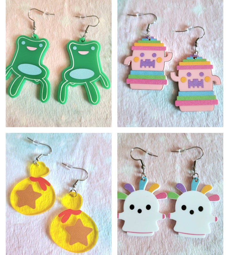 Animal Crossing Gamer Inspired Acrylic Earrings image 1