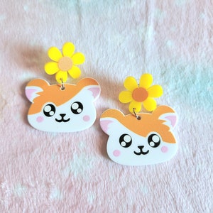 Hamtaro Inspired Acrylic Earrings image 4