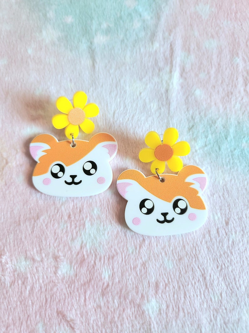 Hamtaro Inspired Acrylic Earrings image 4