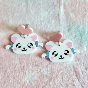 Hamtaro Inspired Acrylic Earrings image 5