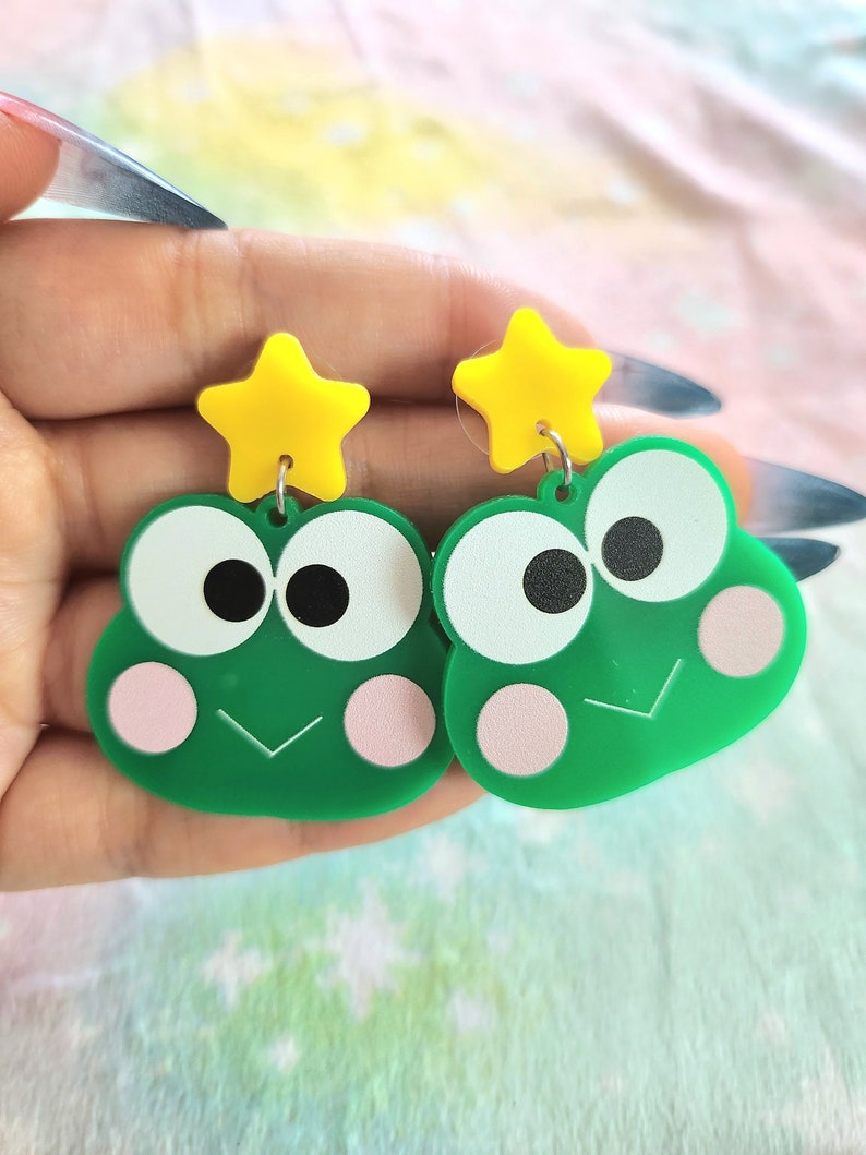 Cutie Kawaii Character Japanese Inspired Acrylic Earrings image 2