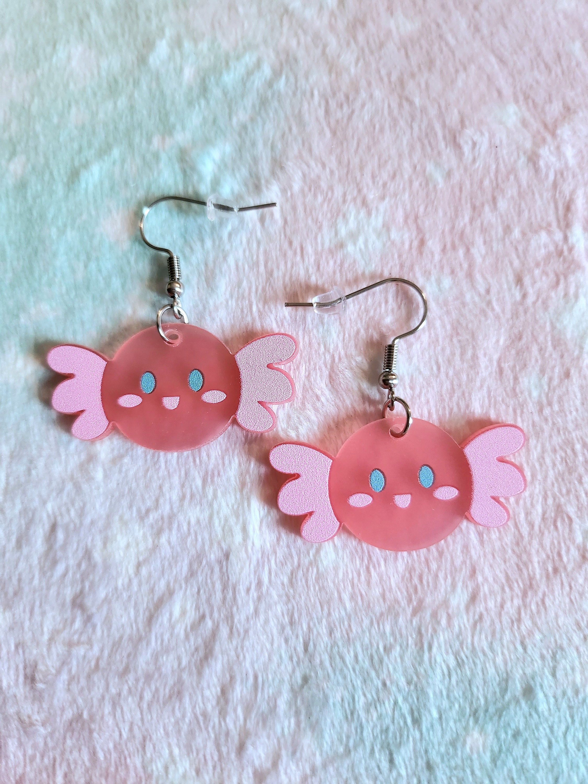 Orecchini A Bottone Axolotl Rosa Kawaii - Piccoli Orecchini A Forma Di Animale In Acrilico E Lega Ipoallergenica, Idea Regalo Originale Per Lei - 3