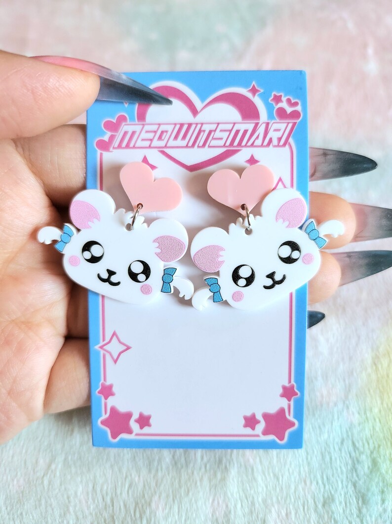 Hamtaro Inspired Acrylic Earrings image 3