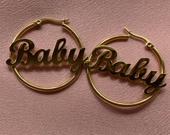 Sample Sale ~ Baby Earrings ~ baby word earrings, baby name earrings