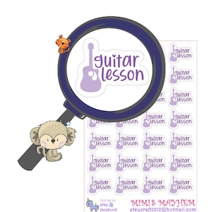 Gitaarles//dagboek//planner//stickers//eenhoorn//sociale media