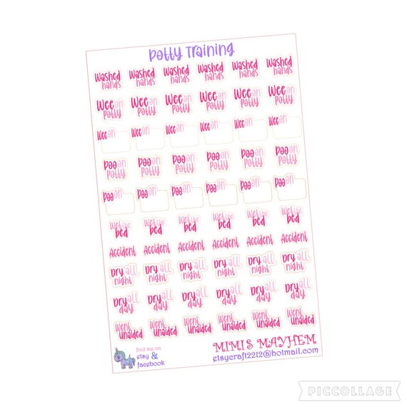 potty training sticker set planner sticker calendar filofax potty training calendar