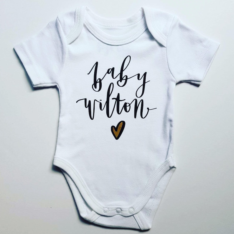Personalised Baby Vest Bodysuit Romper Gift Name Baby Shower Pregnancy Announcement
