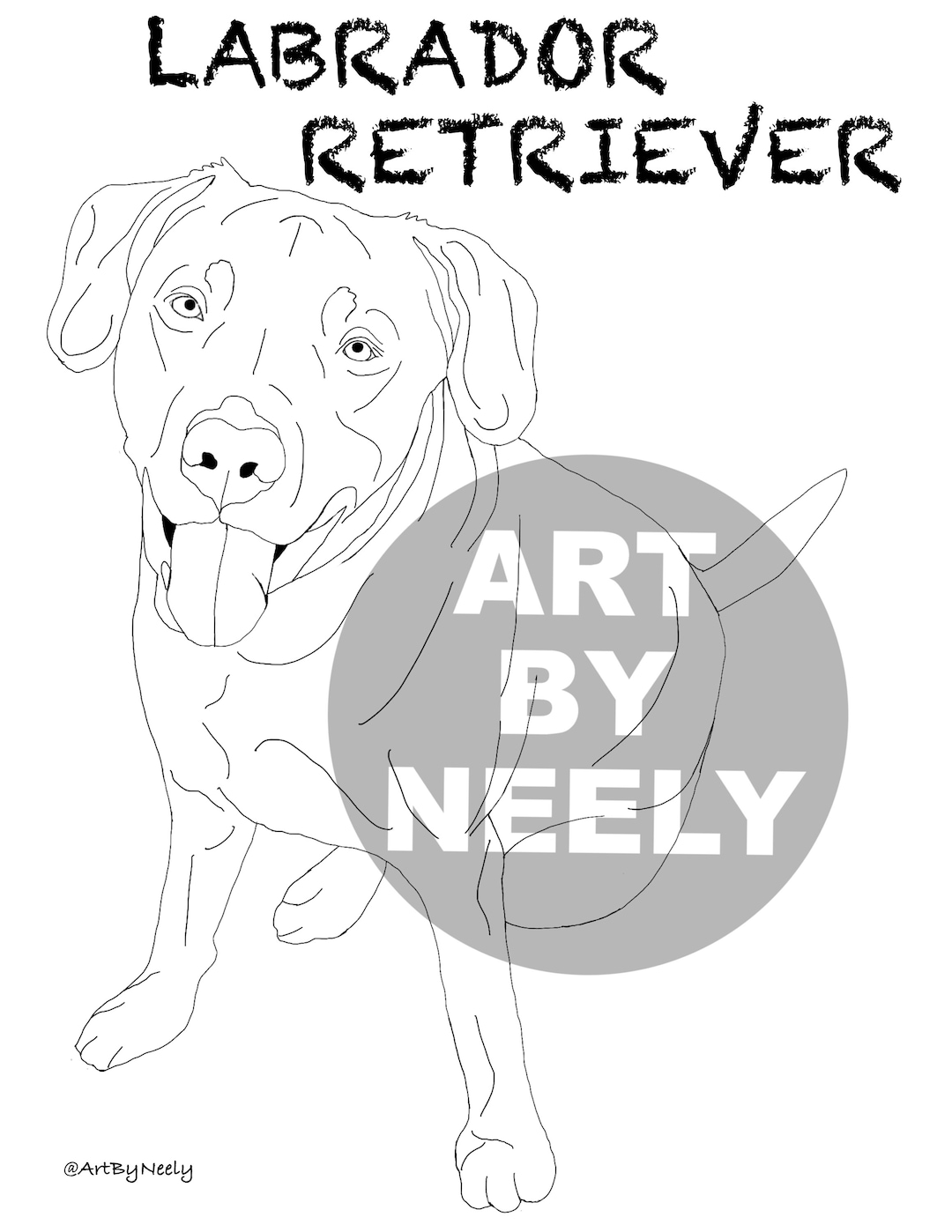 Labrador Retriever Coloring Page instant Download Digital File - Etsy